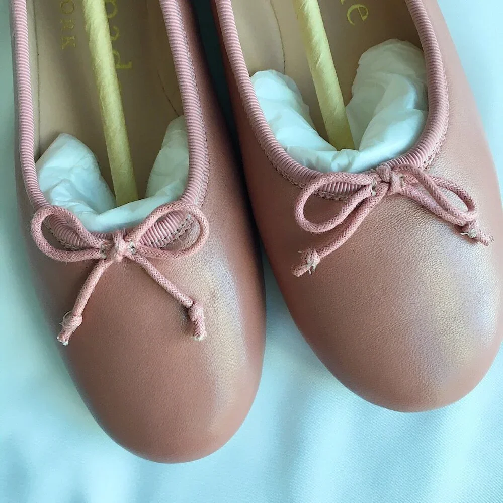 Kate Spade New York Honey Leather Ballet Flats in Blusher Pink in Size 7